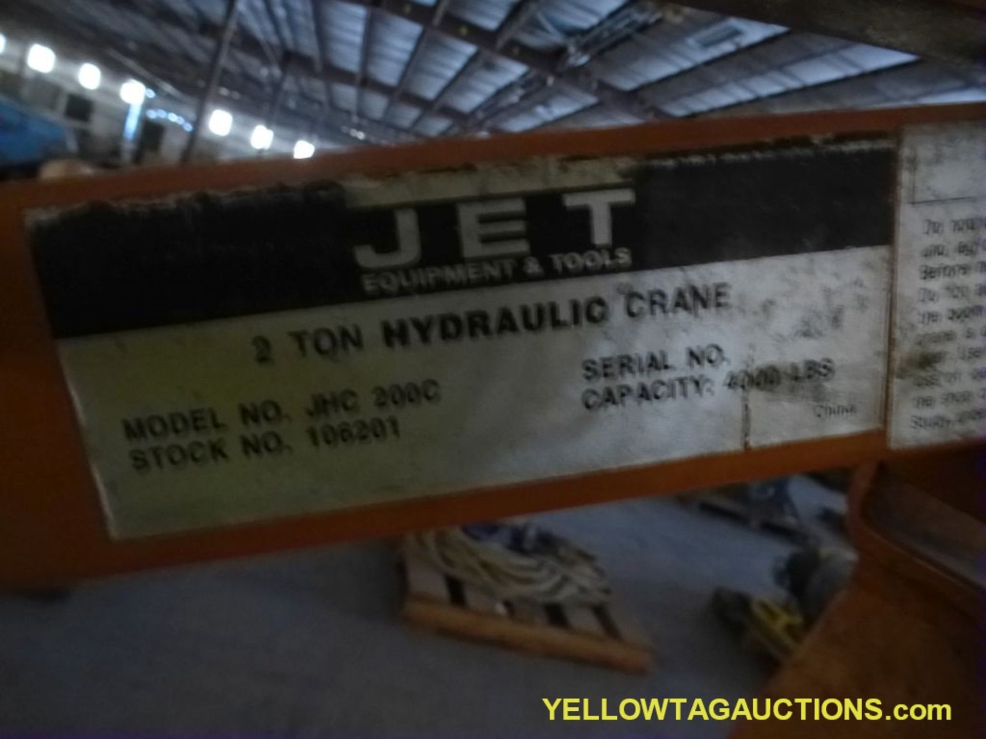Jet 2 Ton Hydraulic Crane - Model No. JHC 200C - Image 2 of 4