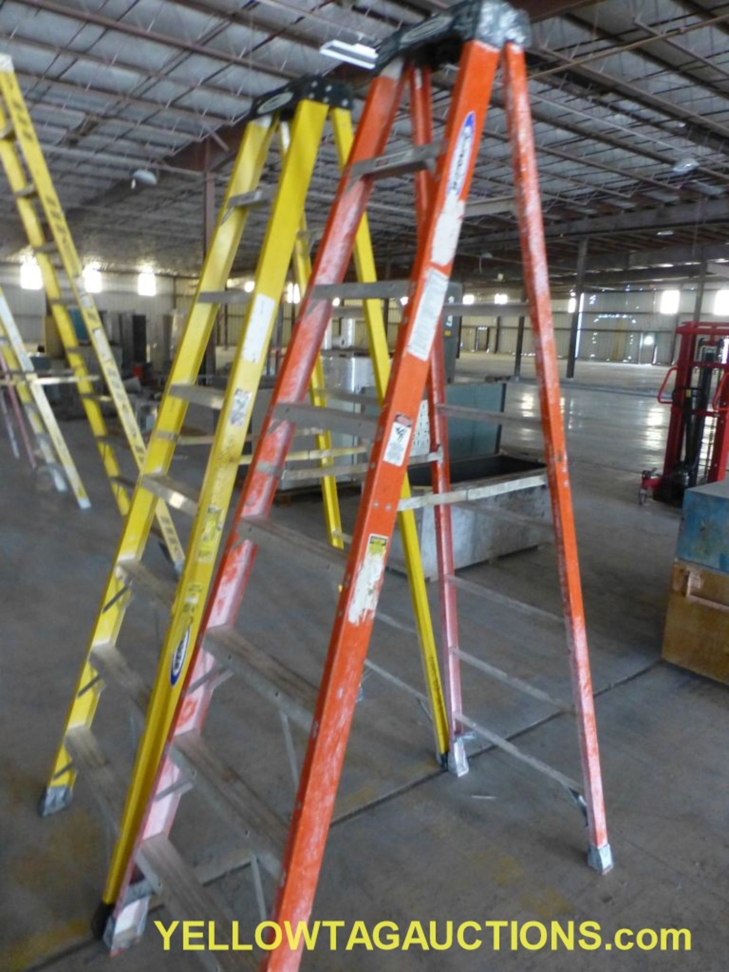 Lot of (2) Werner 8' Fiberglass Ladders