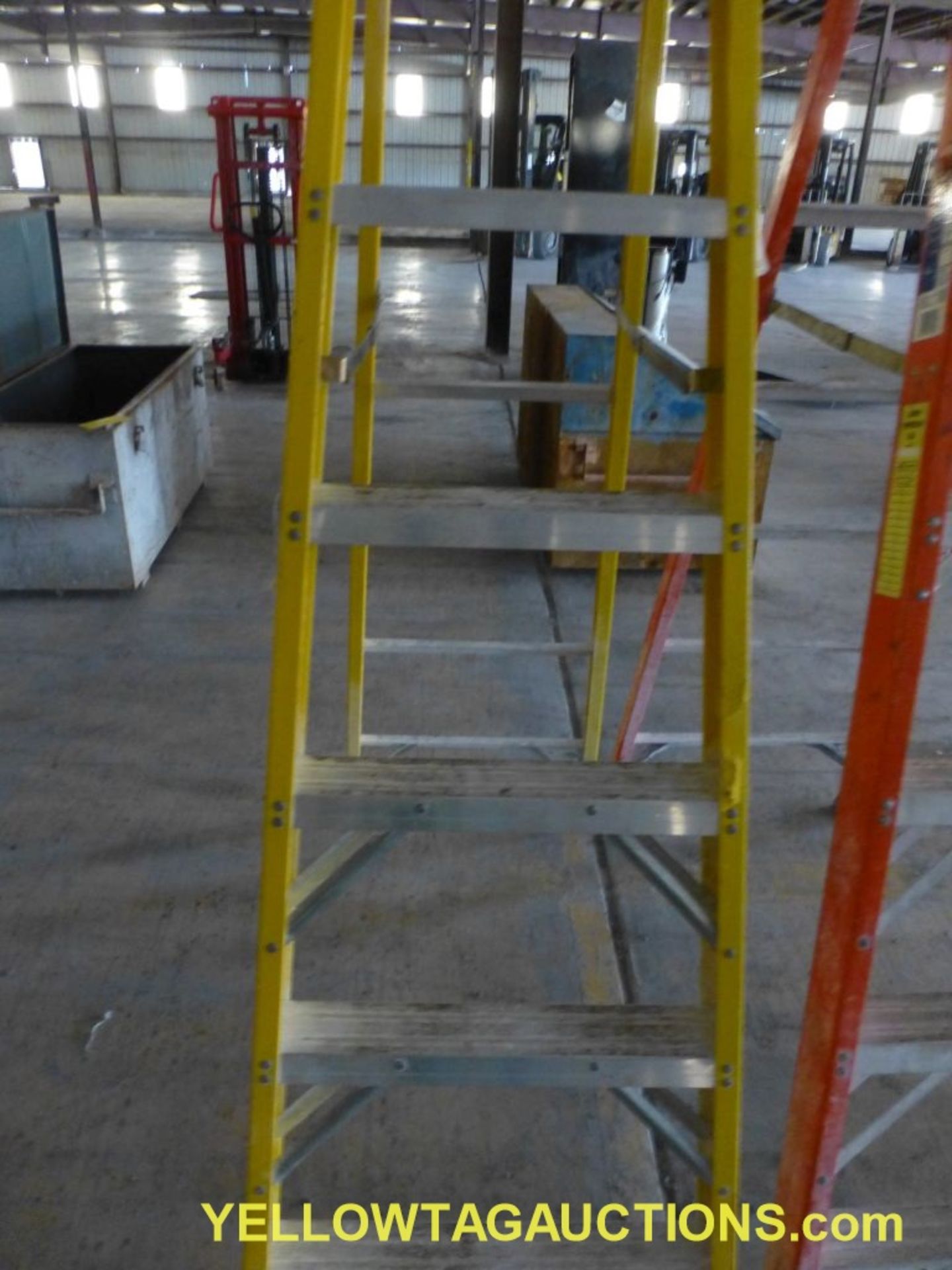 Lot of (2) Werner 8' Fiberglass Ladders - Image 6 of 8