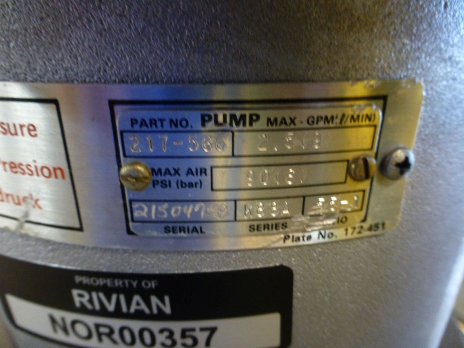 Graco Air Powered Pump|Model No. 217-566; 90 PSI - Image 8 of 9