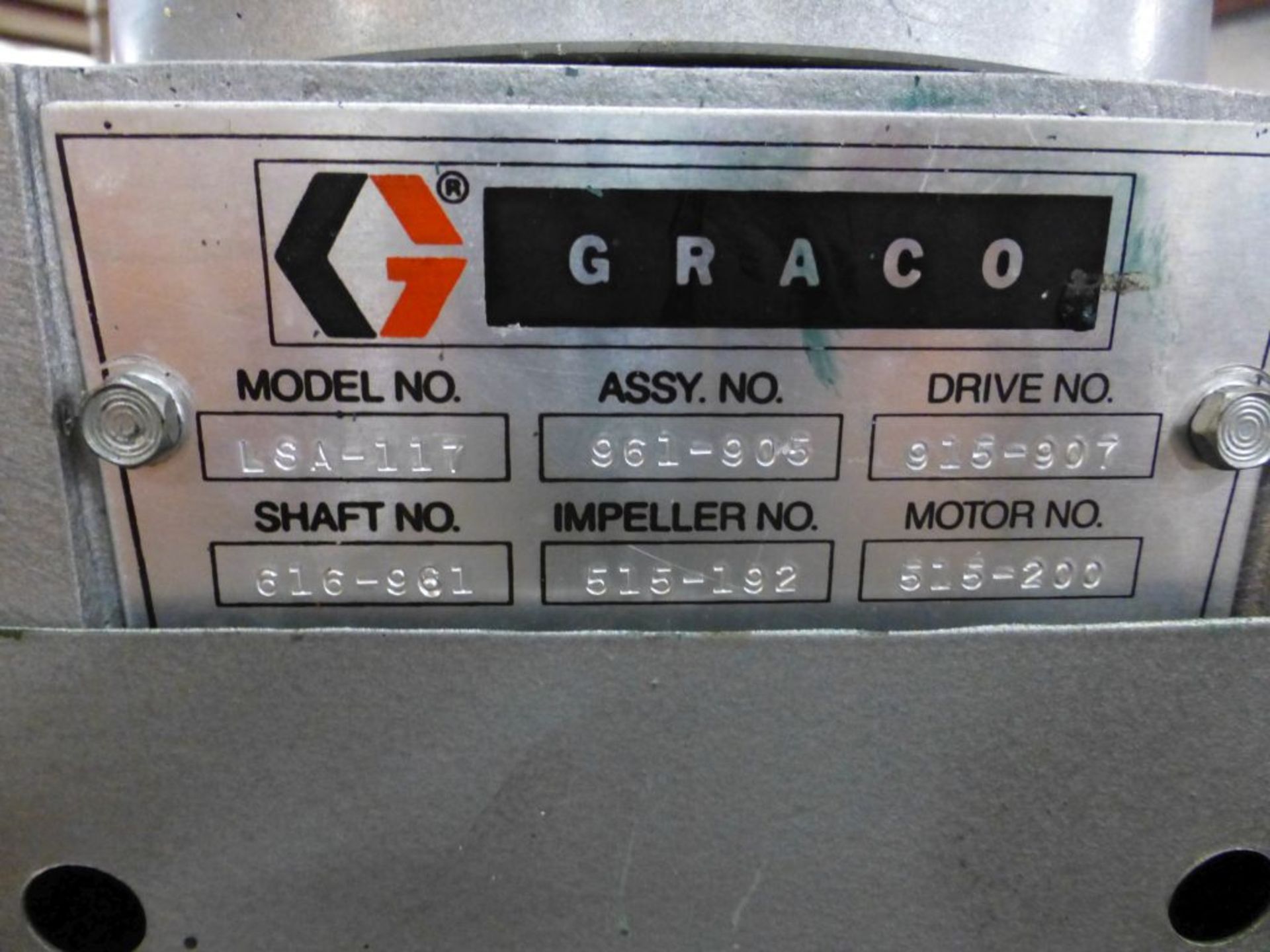 1987 Graco 616-341 Stainless Steel Tank|Includes:; Graco Agitator & Drexel Brook Sensor Model No. - Image 7 of 9