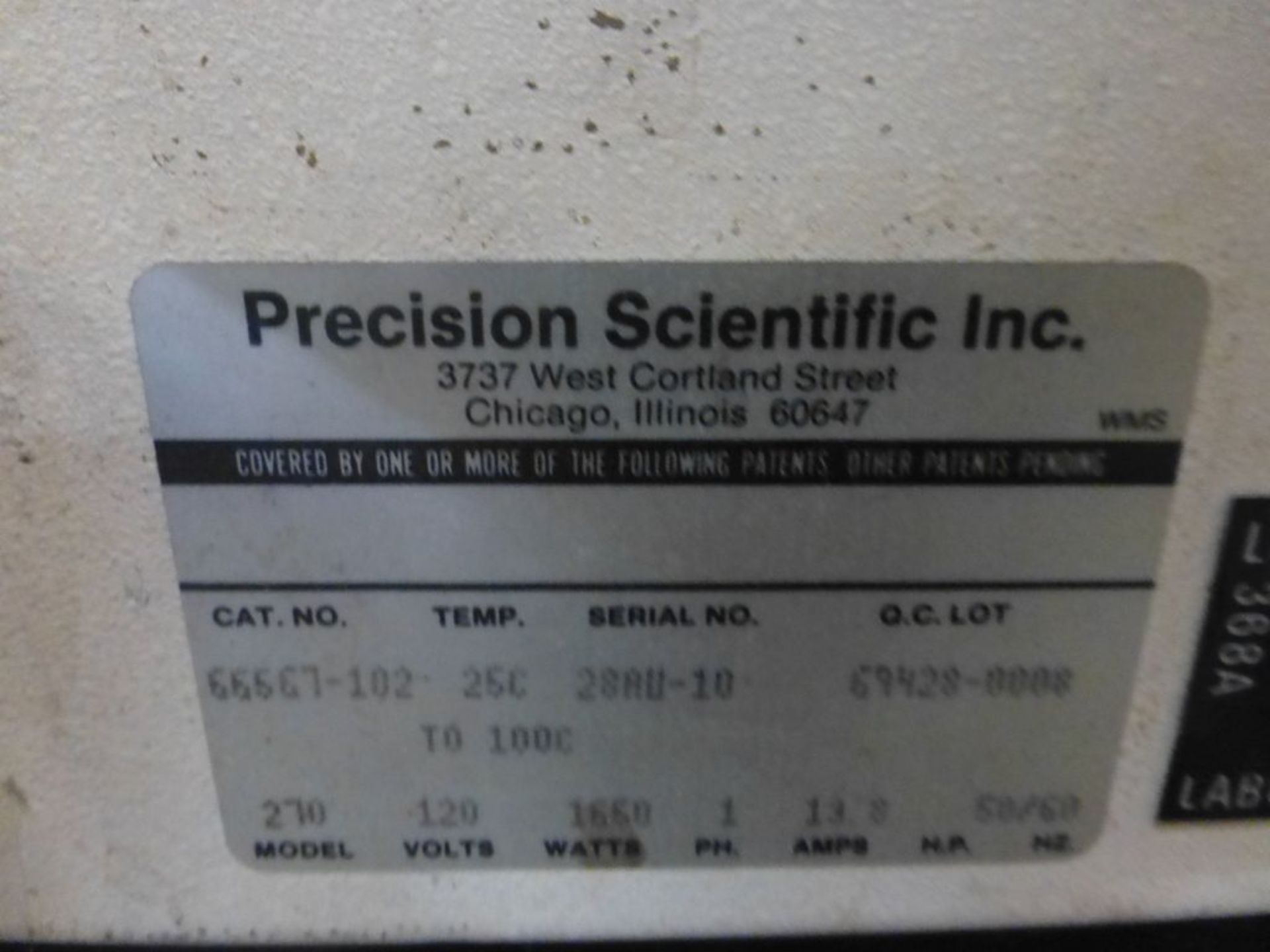 Precision Scientific Inc. Oil Bath|Cat No. 66567-102; Model No. 270; 120V; 1650W; 1PH - Image 8 of 8