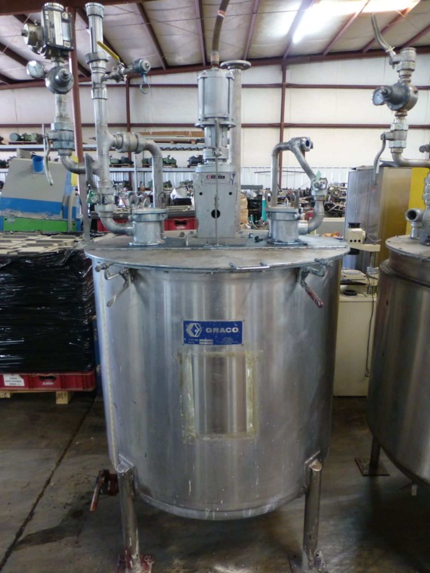 1987 Graco 616-337 Stainless Steel Tank|Includes: Graco Agitator Model No. LSA-117; (2) UFM Flow