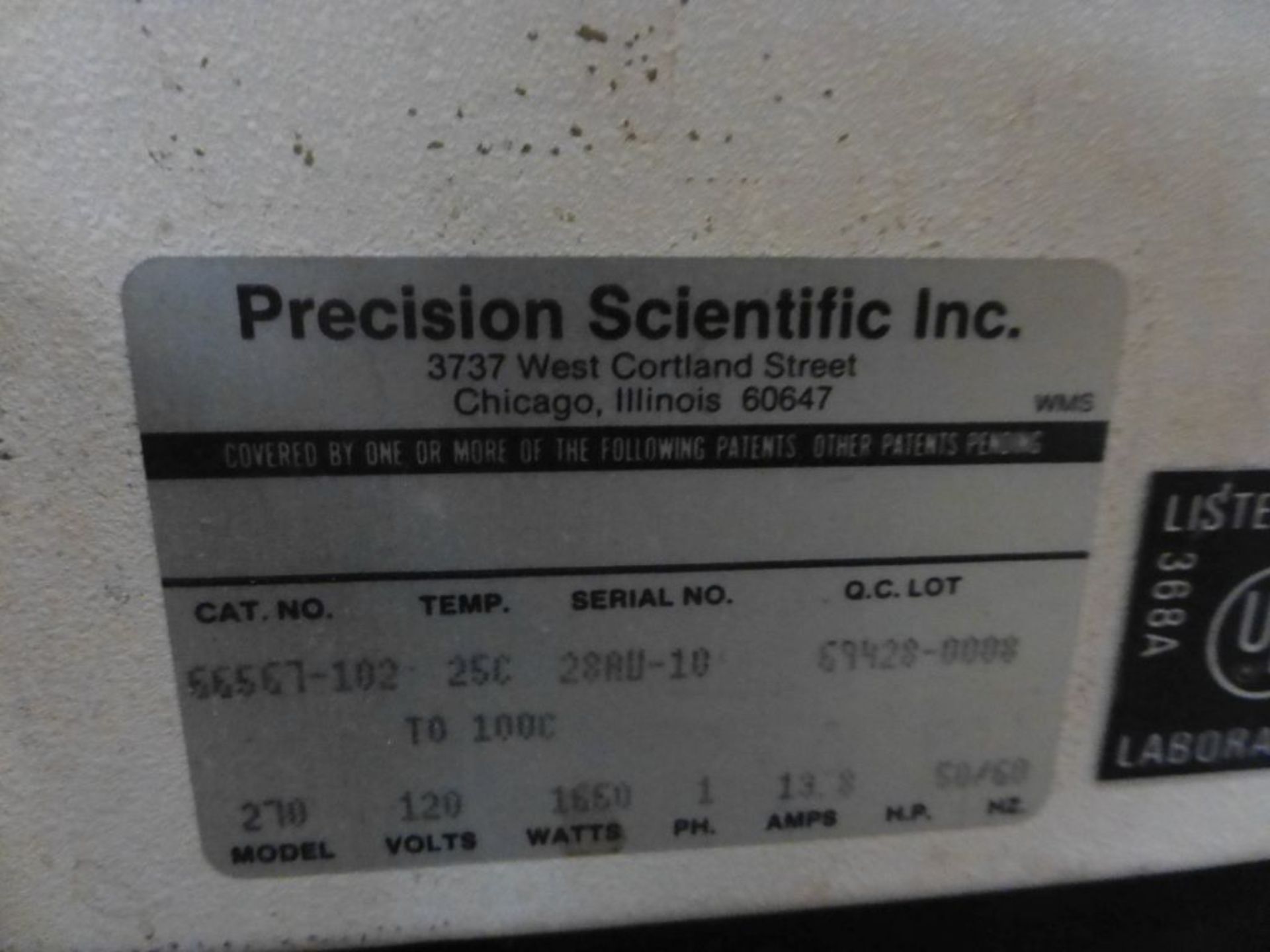 Precision Scientific Inc. Oil Bath|Cat No. 66567-102; Model No. 270; 120V; 1650W; 1PH - Image 7 of 8