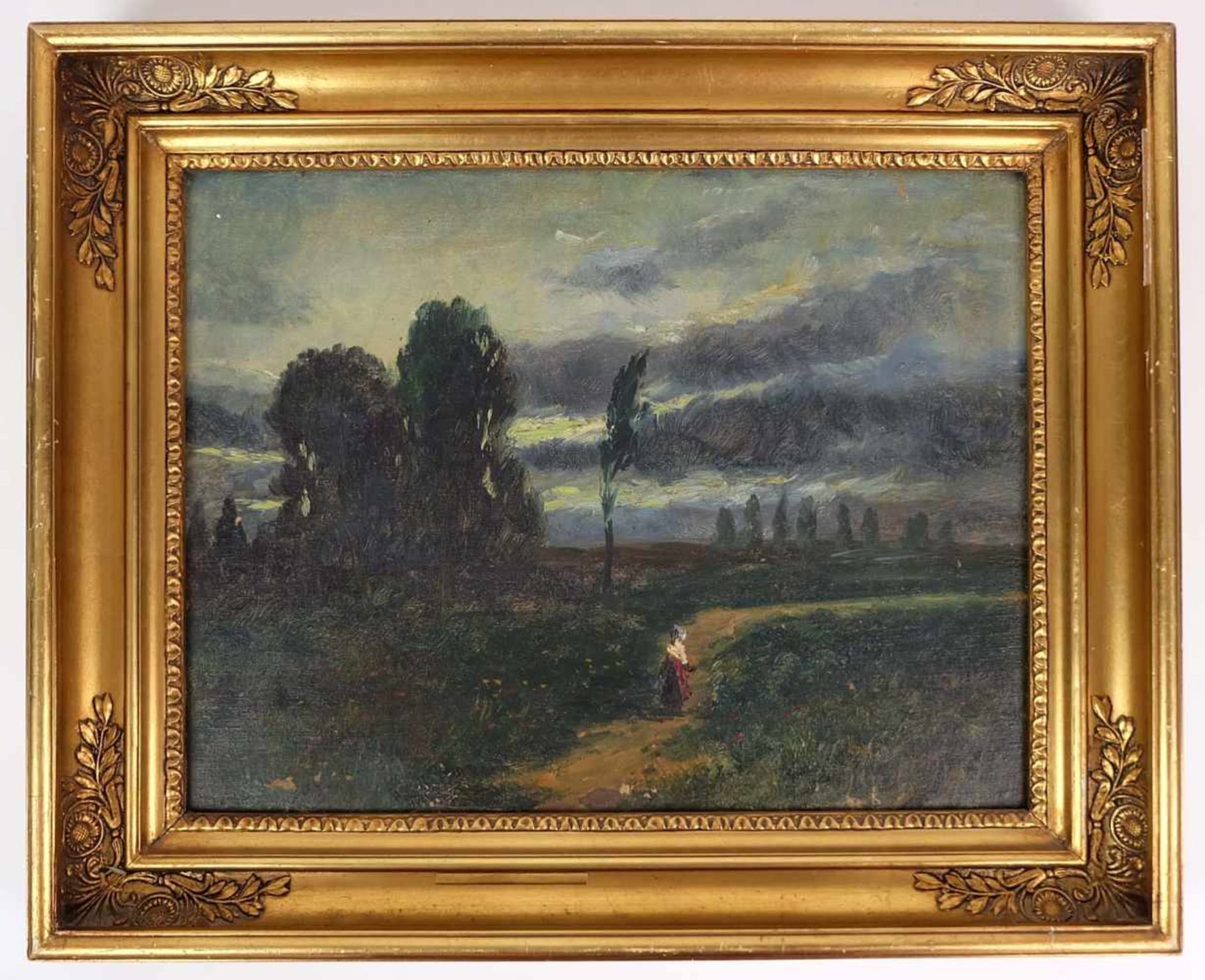 FRANZÖSISCHER KÜNSTLER, 19. Jh., in der Art von der Schule von Barbizon, Öl/ Lw., Sommerliche