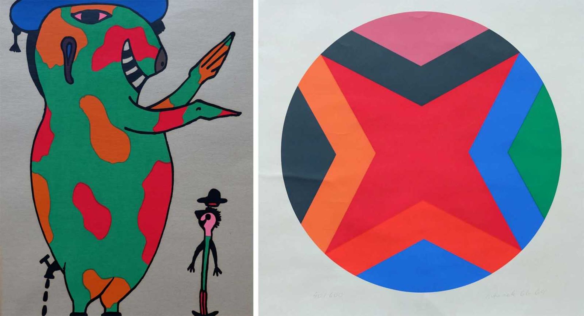 HAACK, Dieter (*1941 Gladbeck), Farbseriegraphie, Tondoform, geometrische Komposition, links unten