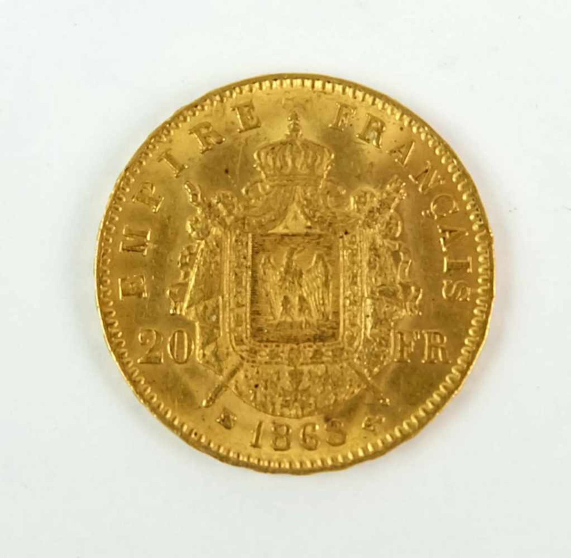 Frankreich, Napoleon III., 20 Francs, 1868, ca. 6,45g 900er-Gold - Bild 3 aus 3