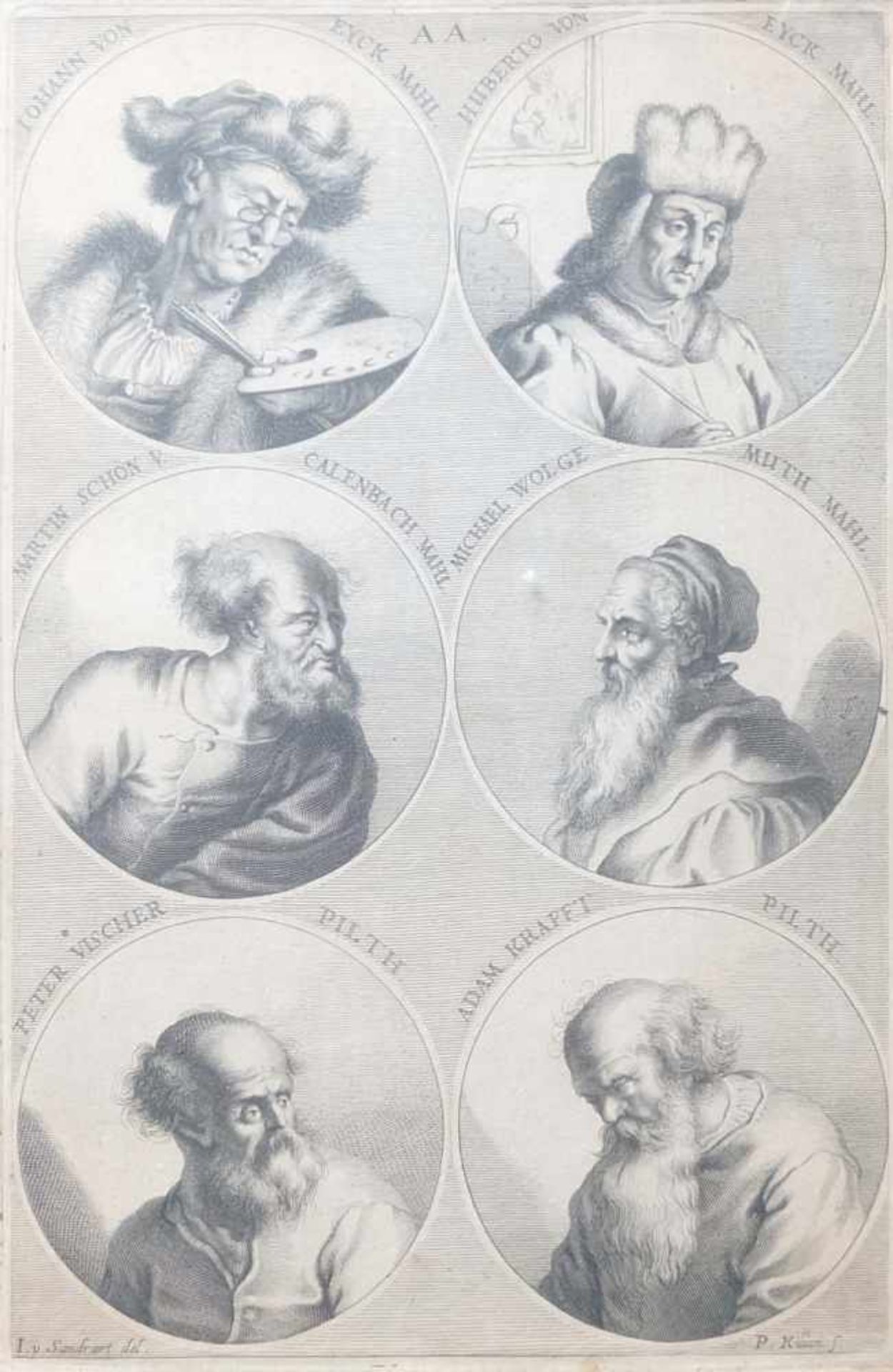 KILIAN, Philip (*1628 +1693), nach Sandrart, Joachim von, Paar Portraitkupfer, Illustrationen zu " - Bild 2 aus 3