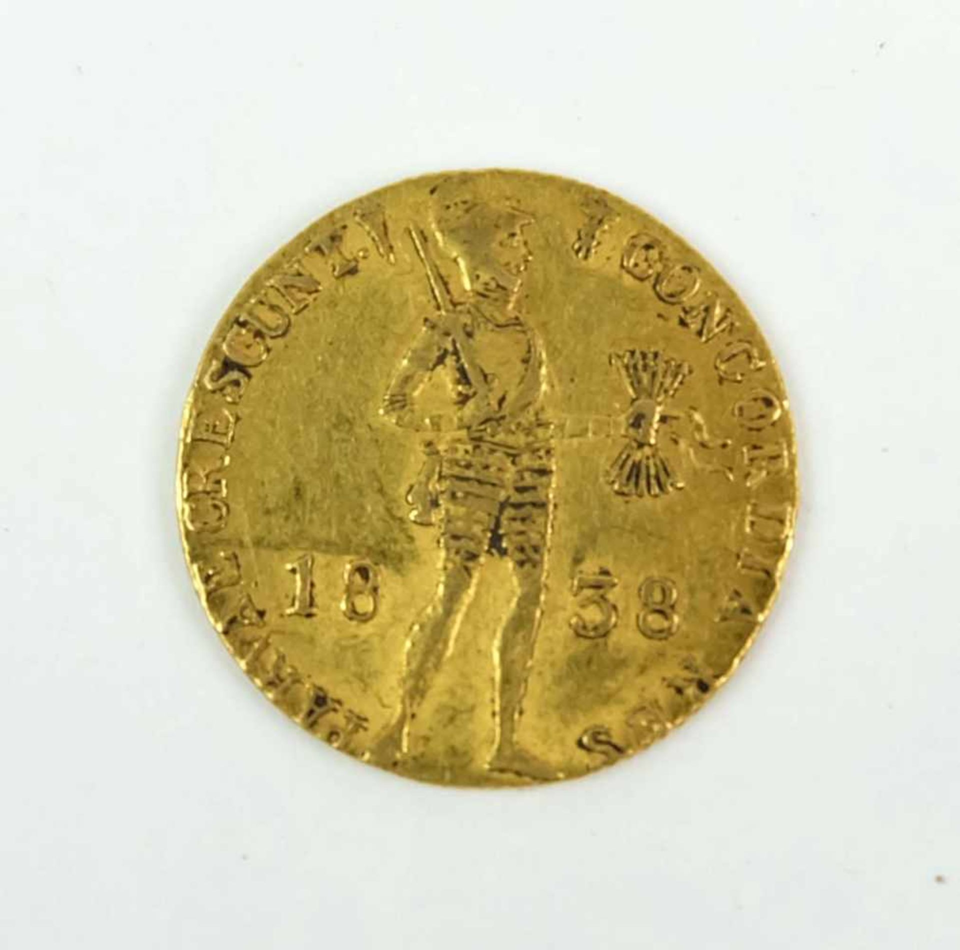 NIEDERLANDE, Wilhelm I., 1 Dukat, 1838, ca. 3,45g Gold - Bild 2 aus 3