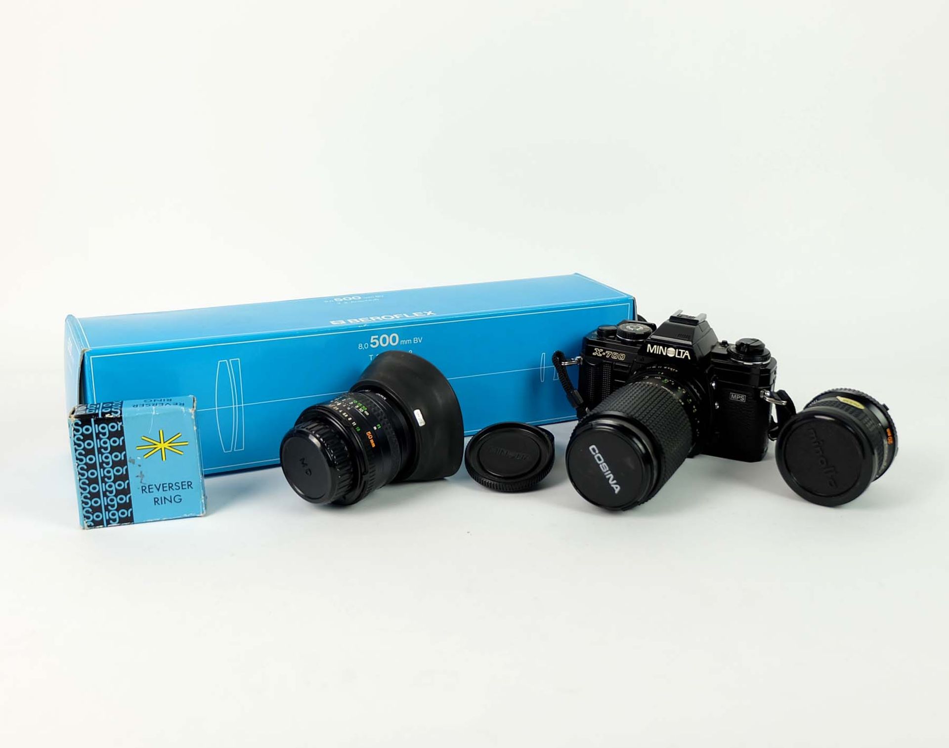 MINOLTA X-700, Speigelreflexkamera, Objektiv Super-Cosina 80-200 mm/ 45-56, Beroflex,