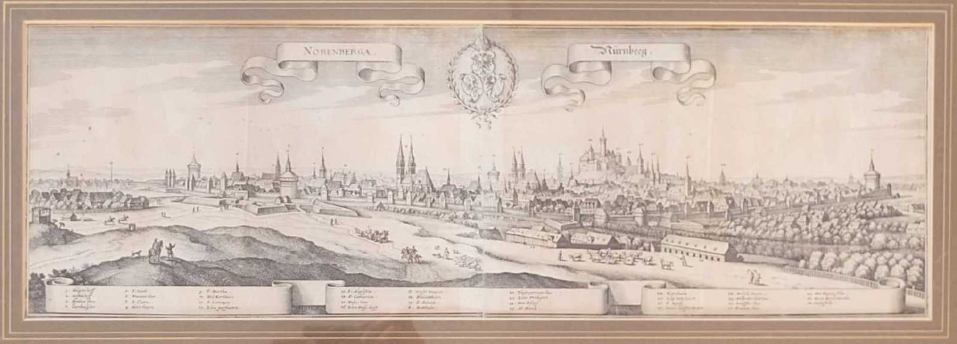 MERIAN, Matthäus (*1593 Basel †1650 Langenschwalbach), Kupferstich Nürnberg, 17. Jh., 20 x 62 cm,