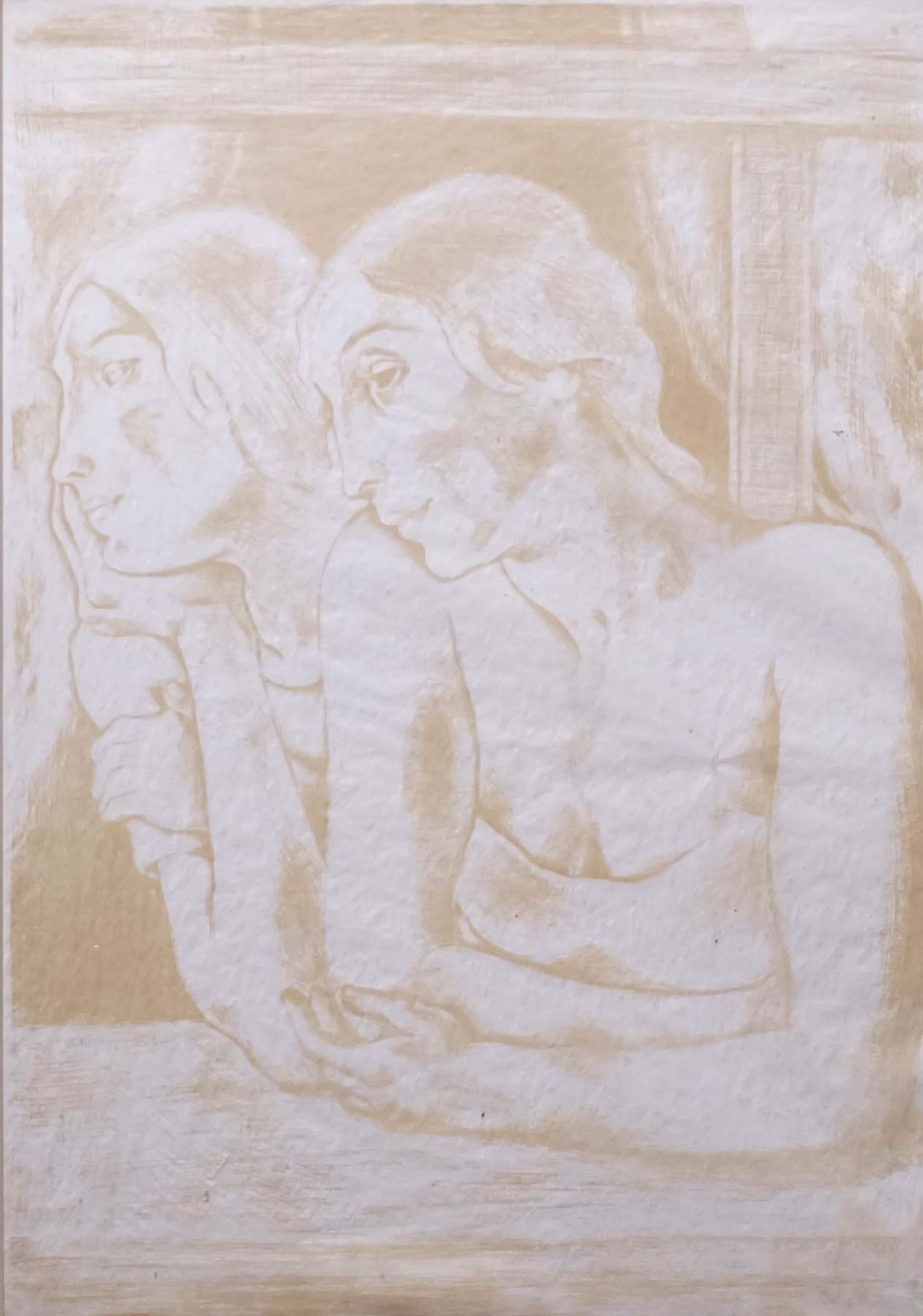 FINGESTEN, Michel (*1884 Buczkowitz †1943 Cerisano), Lithografie, Zwei Frauen aus einem Fenster
