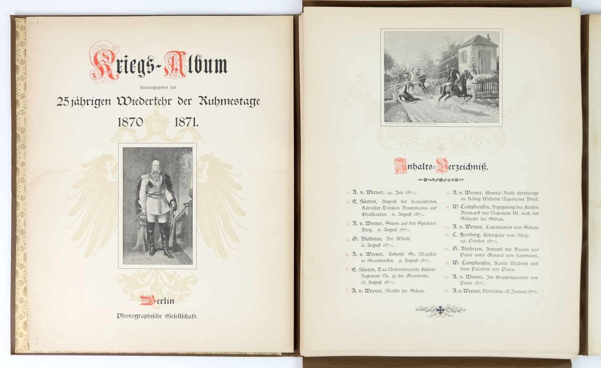 DEUTSCHES REICH, 1871-1918, Mappe "Kriegs-Album, herausgegeben zur Wiederkehr der Ruhmestage 1870 - Bild 2 aus 2