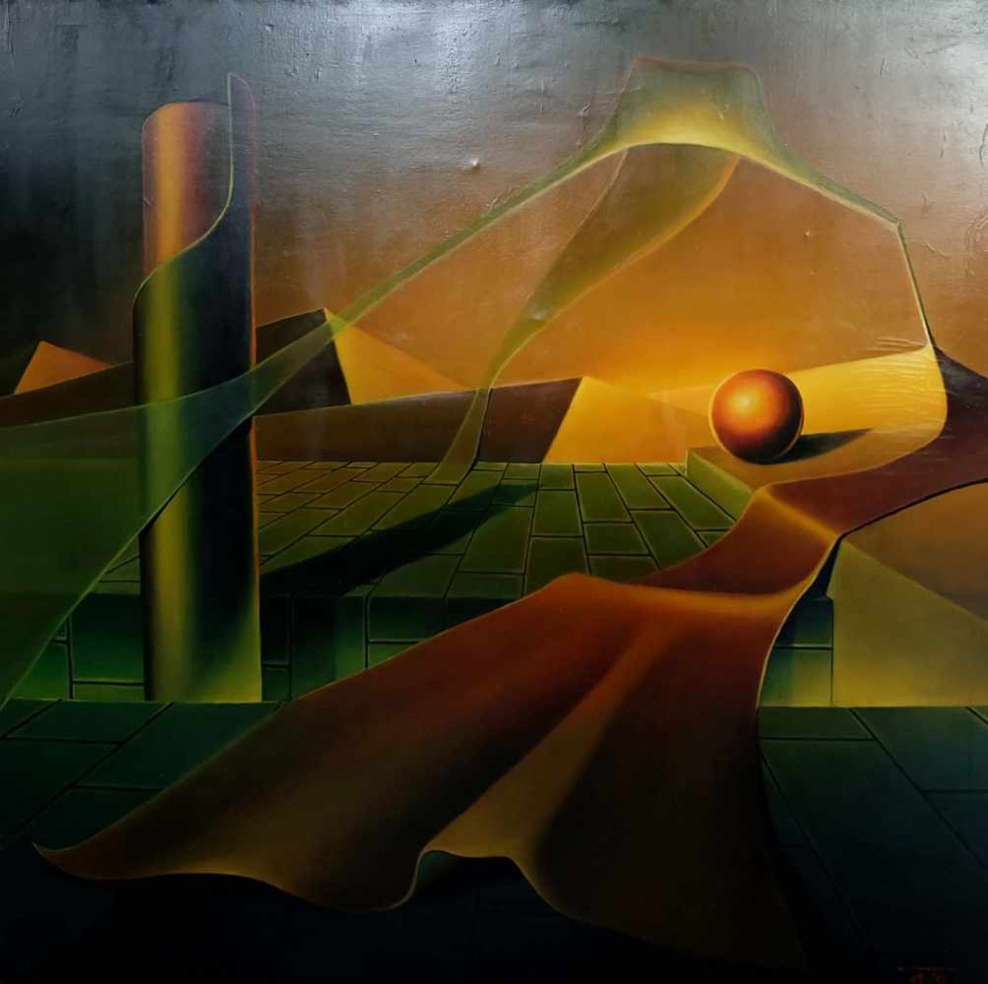 TARNOWSKI, Jacek Jan (*1966 Thorn/Torun), Acryl/ Leinwand, Surrealistische Landschaft, rechts