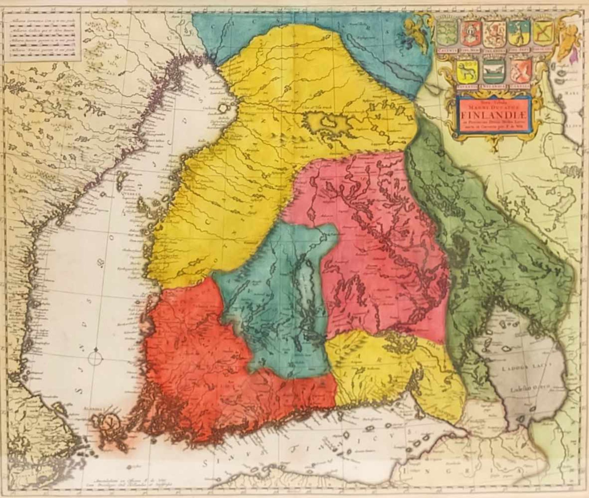 KUPFERSTICHKARTE, Hrsg. Frederik de Witt (* 1610 † 1698), Finnland/ Nova tabula magni ducatus