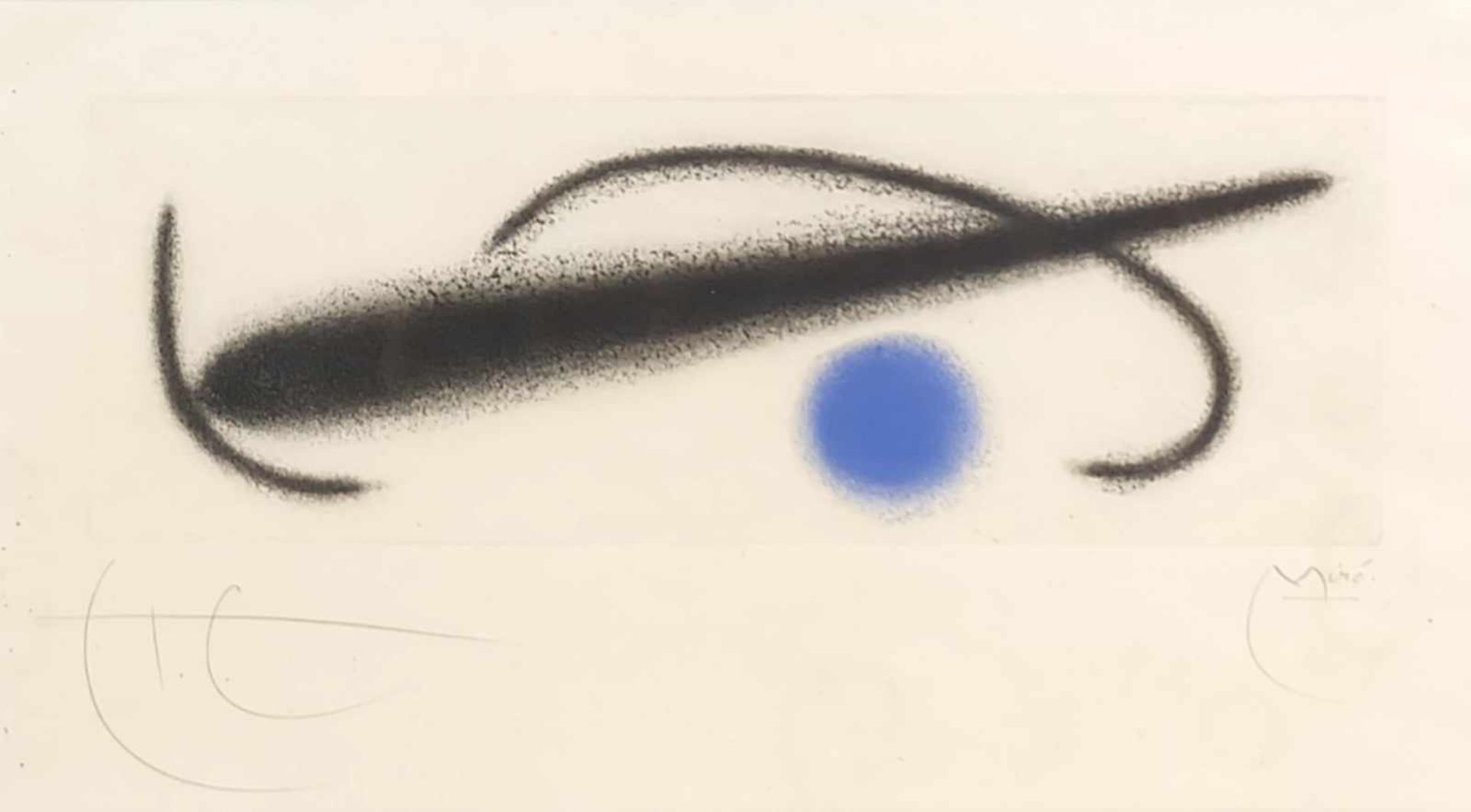 MIRÓ, Joan (*1893 Barcelona †1983 Palma), Radierung in 2 Farben, Informelle Komposition, links unten