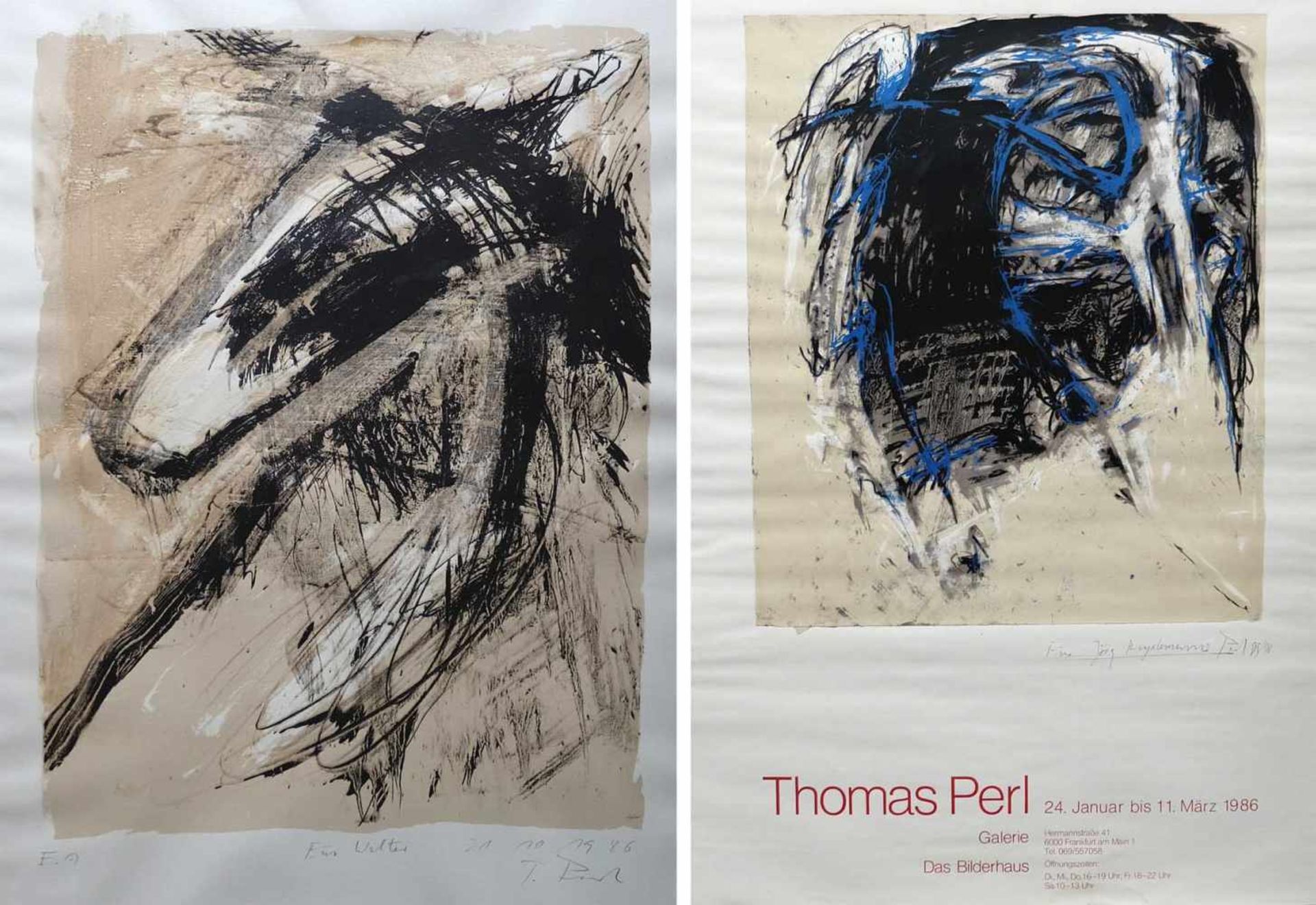 PERL, Thomas (*1962 Köln, arb. Münster), Lithografie/ Bütten bzw Papier, Informelle