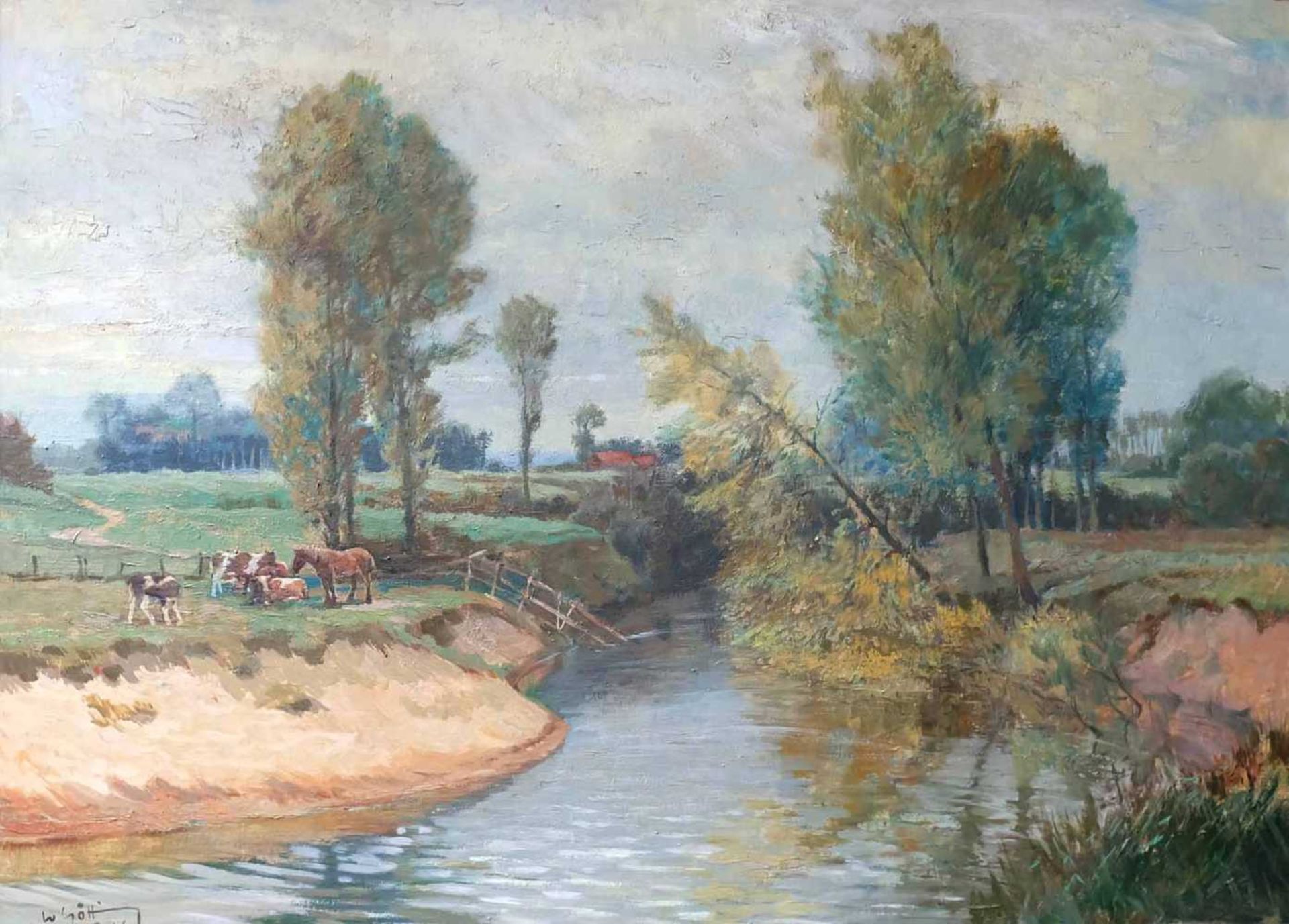 GÖTTING, Wilhelm (*1901 Menden †1976 Warendorf), Öl/ Hartfaserplatte, spätsommerliche