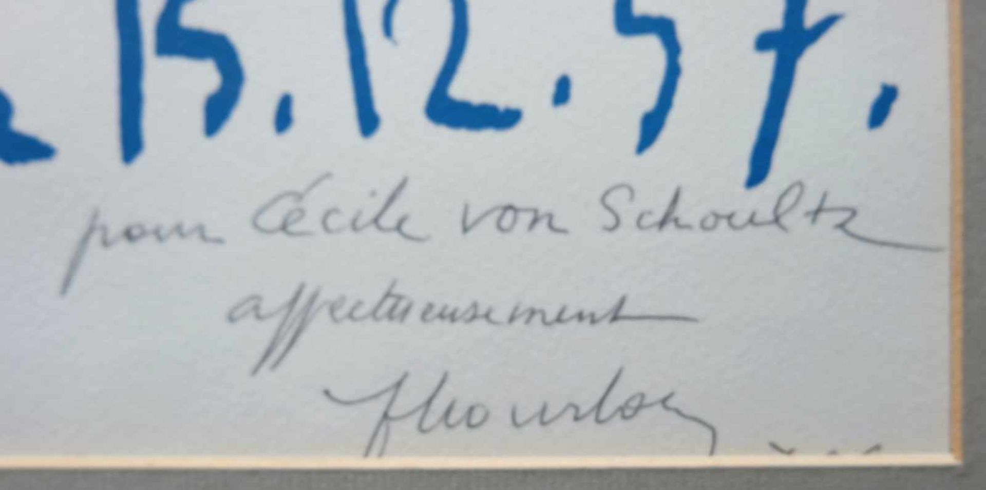 PICASSO, Pablo (*1881 Málaga †1973 Mougins), Farblithografie/ Arches Bütten, "Pour Fernand Mourlot", - Bild 2 aus 2