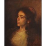 HARLAMOFF, Alexei Alexeievich (1840-1922), in der Art des, "Bildnis einer jungen Frau", Öl/Holz,