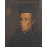 MALER DES 18.JH., "Bildnis eines Jesuitenpaters", Öl/Lwd., 50 x 39, besch., R.