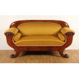 BIEDERMEIERSOFA, Mahagoni, Polsterung erneuert, H 103, B 200, T 71, DEUTSCH, um 1830