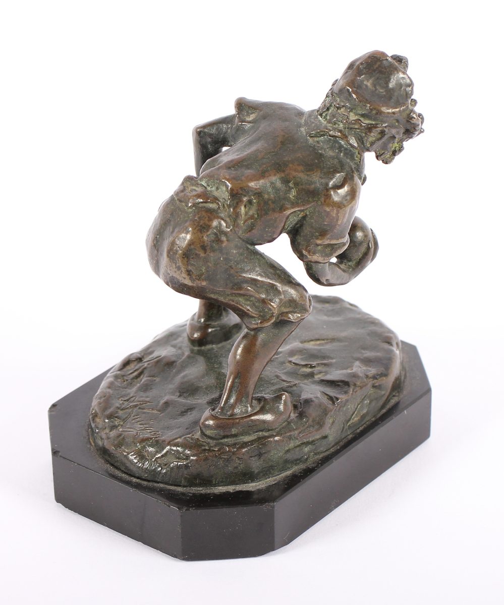 KRÜGER, "Kugelspieler", Bronze, H 12, signiert, Sockel - Image 3 of 4