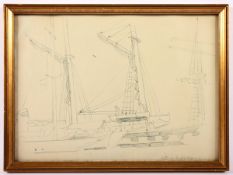 MACKETANZ, Ferdinand, "Segelboot", Federzeichnung/Papier, 25 x 32, unten rechts handsigniert, R.