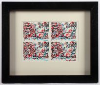 PENCK, A.R., "Irland, das Jahr 1989", Multiple (Kunstpostkarte, Offset), seltener Andruckbogen, ca.