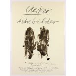 UECKER, Günther, Plakat "Aschebilder", Galerie Syndikat/Bonn, 1988, Offset/leichtem Karton, 84 x 60,