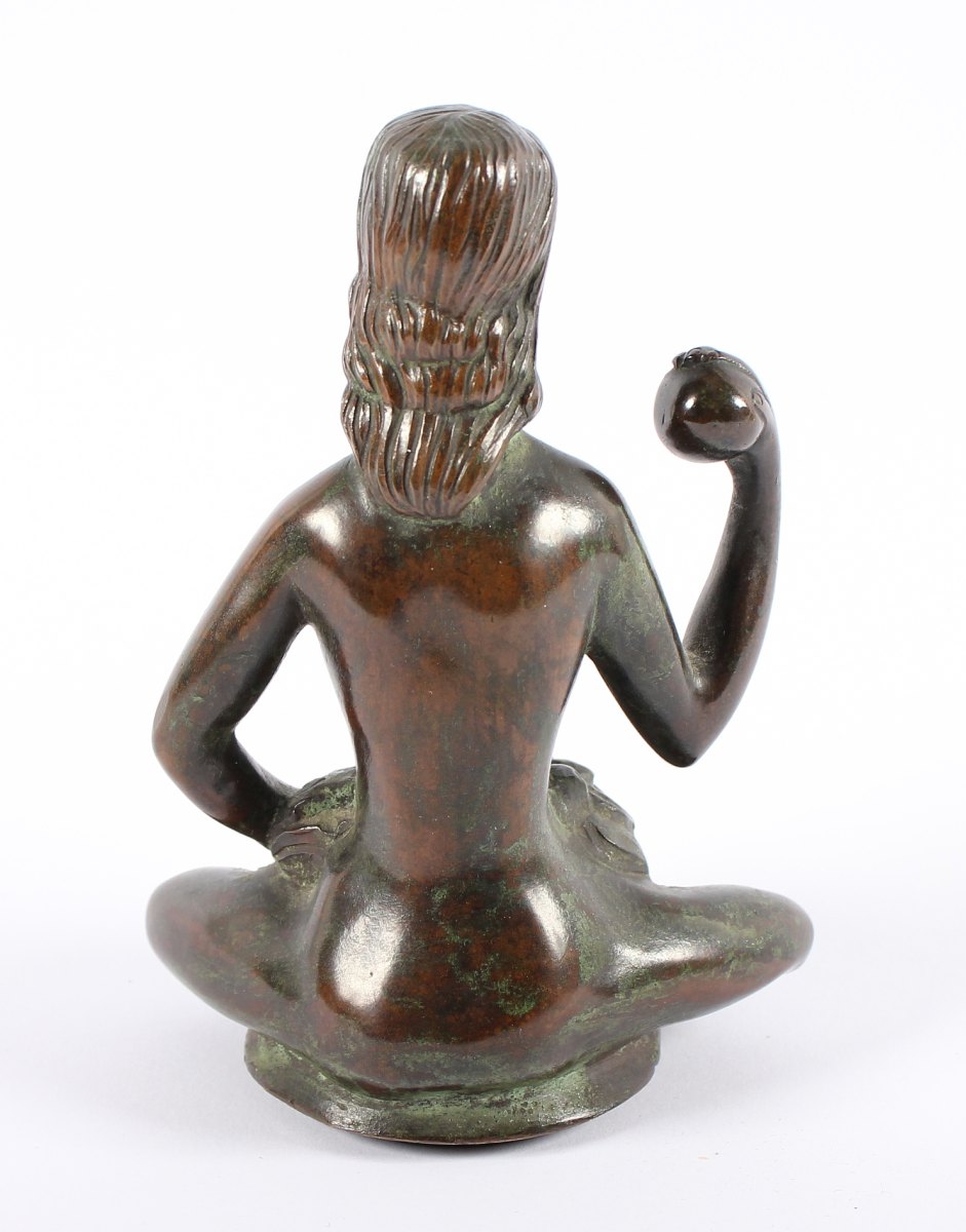 WEIBLICHER AKT MIT FRÜCHTEKORB, Bronze, H 15,5, wohl um 1920 - Image 3 of 3