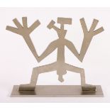 PENCK, A.R., Skulptur, "ohne Titel", Metall, H 34,5, L 40, T 9,5 cm, auf dem Sockel handsigniert (