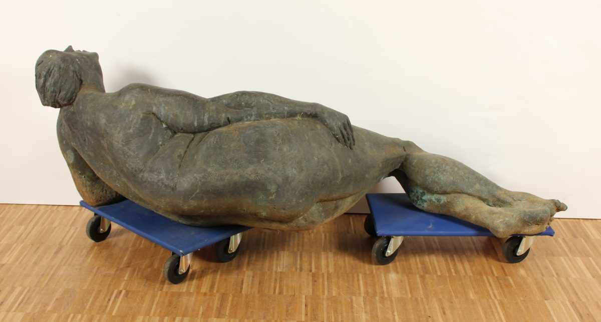 SEEMANN, Hans Henning, "Große Liegende", Bronze, L 196, teils natürliche Patina, 1959-64, Guss 3/ - Image 3 of 4