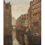 WÖHNER, Louis (1888-1958), "Ansicht aus Alt Hamburg", Öl/Lwd., 76 x 66, unten rechts signiert, R.