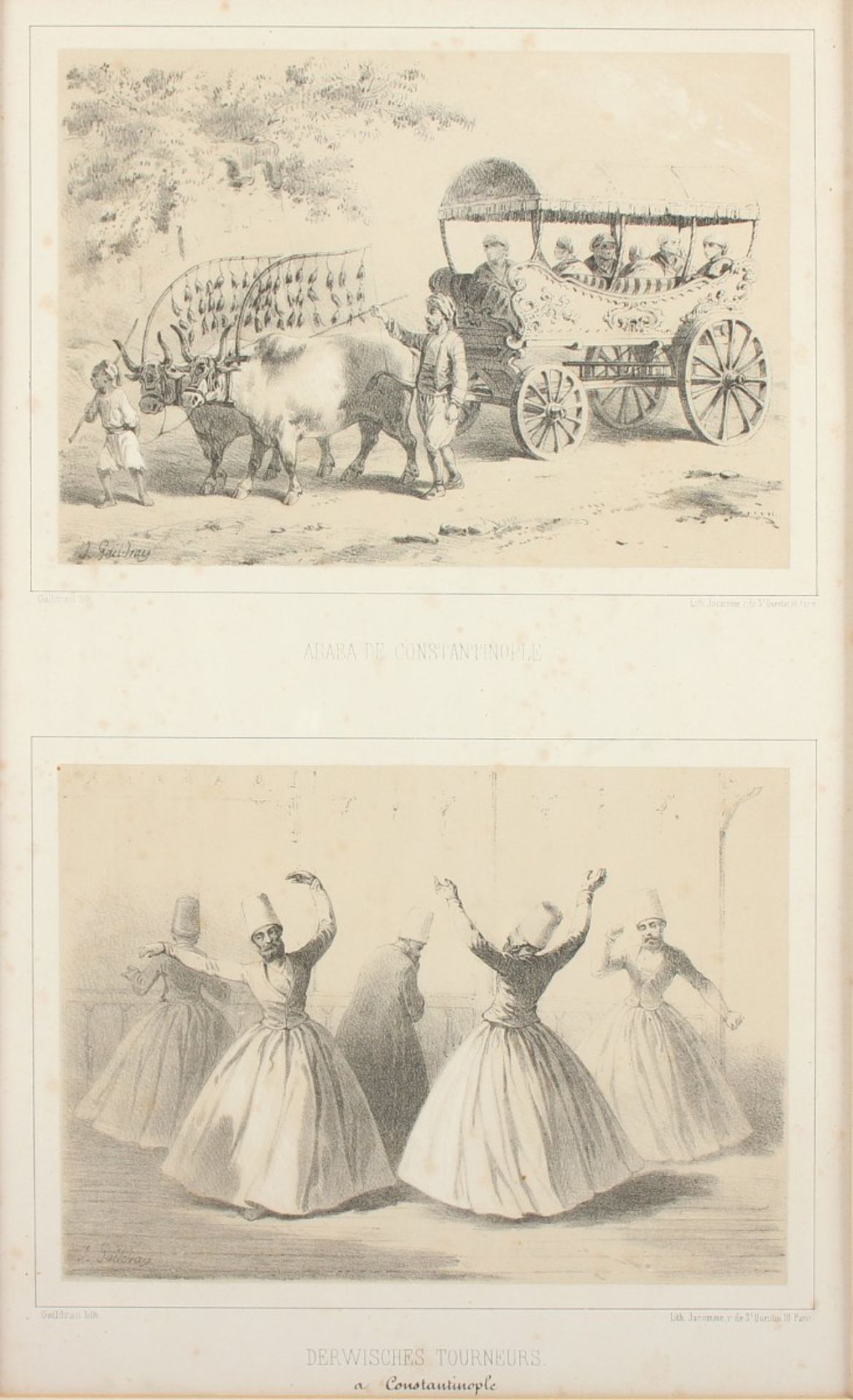 VIER ANSICHTEN ORIENT UND ÄGYPTEN, Lithografien, ca. 23 x 33, um 1840, R. - Bild 3 aus 5