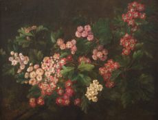 VOS, Maria (1824-1906), "Blütenzweige", Öl/Lwd., 25 x 33, doubliert, unten links signiert, R.