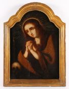 SAKRALMALER DES 16.JH., "Maria Magdalena", Öl/Holz, 64,5 x 45,5, R.