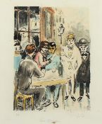 DONGEN, Kees van, "Straßencafé", Farblithografie, 19,5 x 14, bez. E.A., handsigniert sowie