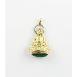 ANHÄNGER, Buddha, 585/ooo Gelbgold, Jade, L 2,2, 1,7g