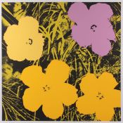 WARHOL, Andy, nach, "Flowers", Farbserigrafie, 91 x 91, verso Stempel fill in your own signature