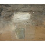 SWAN, Douglas, "Bucket on a Harbour shore", Farb- und Papiercollage, 46,5 x 56, unten rechts
