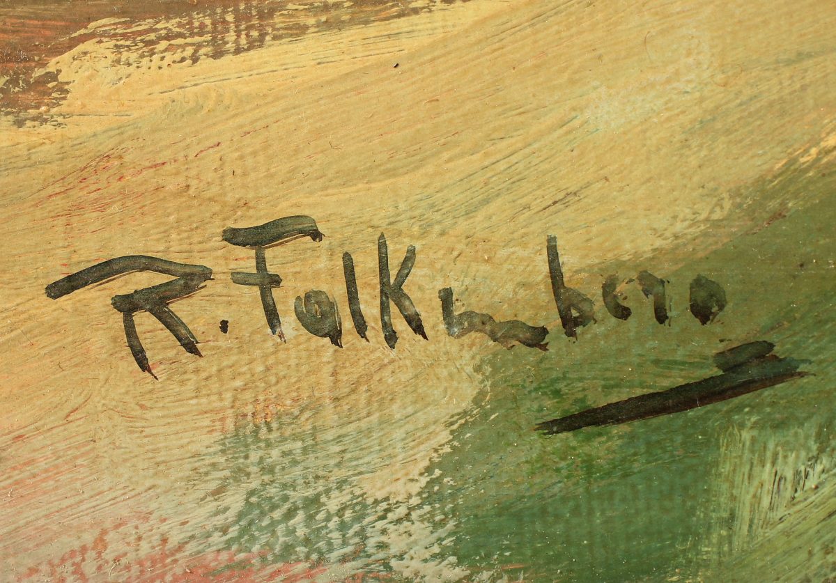 FALKENBERG, Richard (1875-1948), "Landschaft", Öl/Lwd., 70 x 80, unten links signiert, R. - Image 3 of 4