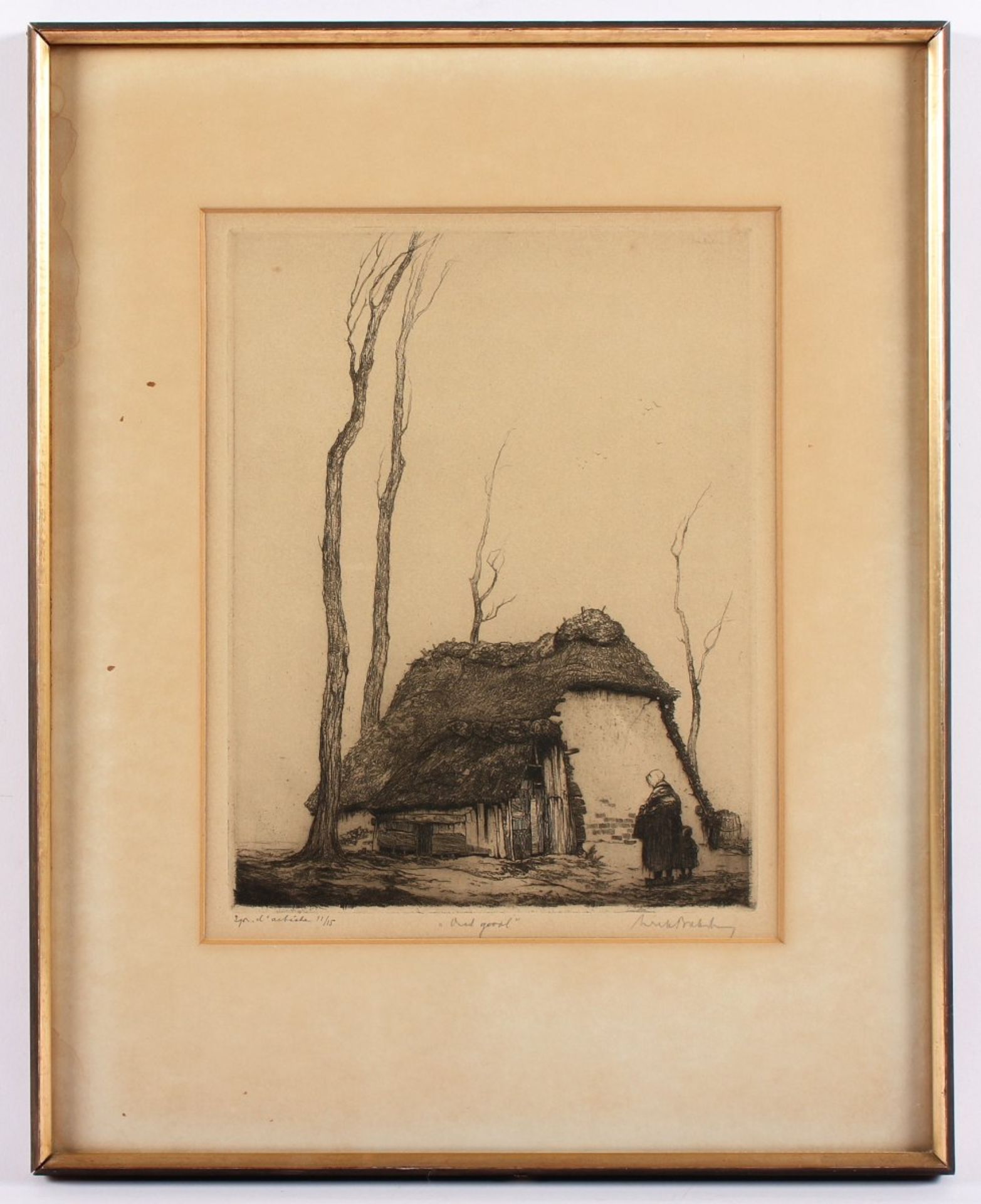 BAKSTEEN, Dirk (1886-1971), "Bauernhaus", Original-Radierung, 27 x 21, unten rechts handsigniert, - Bild 2 aus 2