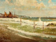 SCHMIDTMANN, Hermann (1896-1971), "An der Nordseeküste", Öl/Lwd., 60 x 80, unten rechts signiert,