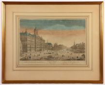 AMSTERDAM, "Vue d'optique representant l'Hotel de Ville d'Amsterdam", kolorierter Kupferstich, 26