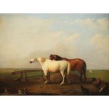 VAN SEVERDONCK, Frans, "Zwei Pferde", Öl/Holz, 23 x 31, unten Mitte signiert und "1855" datiert,