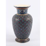 VASE, Steinzeug, Ritzdekor, polychrom glasiert, H 21, Modellnr. 1576, geprägte Turmmarke, VILLEROY &