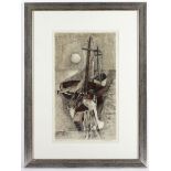 WEISSAUER, Rudolf, "Boote", Original-Farblithografie, 50 x 28,5, betitelt, bez. "Epreuve d'Artiste",