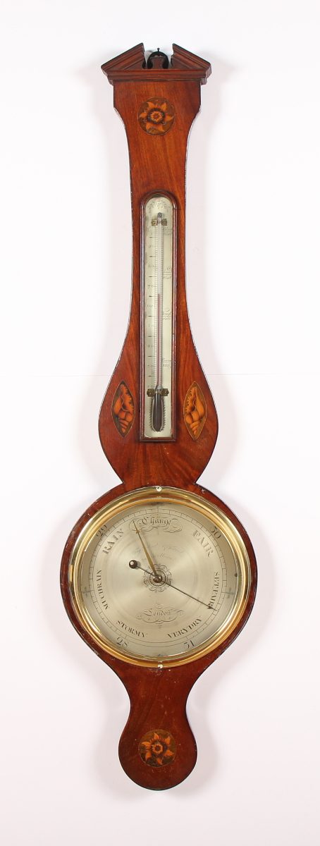 WETTERSTATION, mit Barometer und Thermometer, Mahagoni, ENGLAND, um 1920