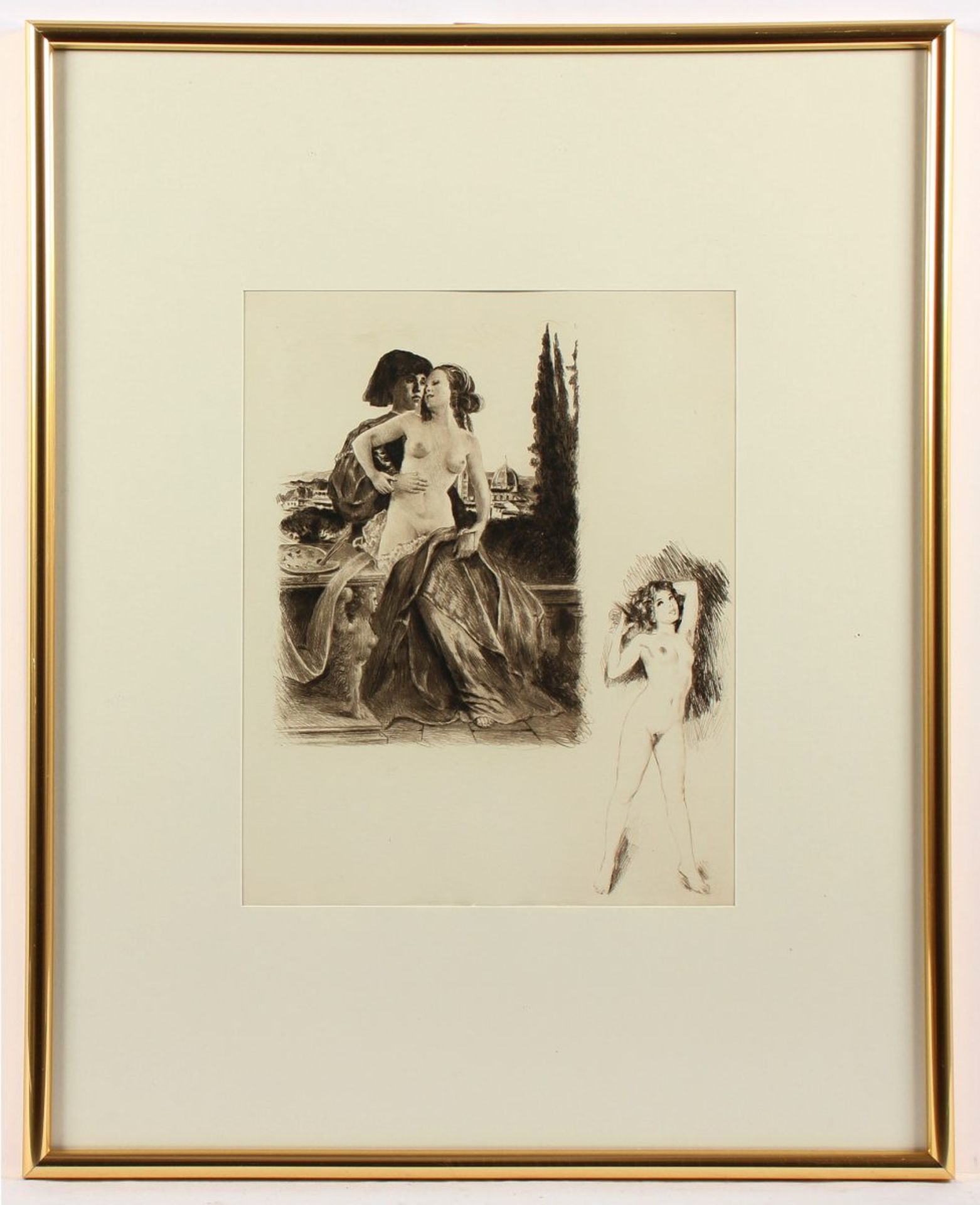 BÉCAT, Paul Emile, "Le pied fourchu", Original-Radierung, ca. 28 x 20, Hodomura véritable, - Bild 2 aus 2